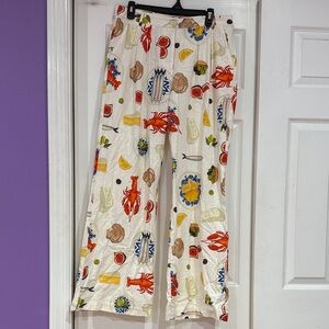 Colorful Food Print Cotton Pants